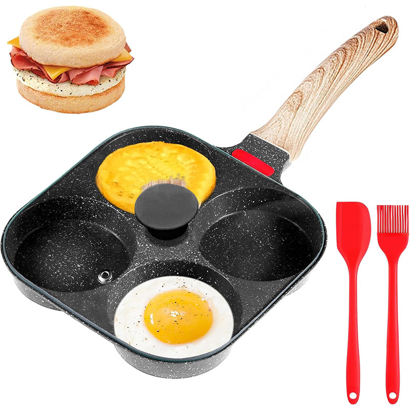Mini Pancake Griddle - Deepened Egg Frying Pan with Lid