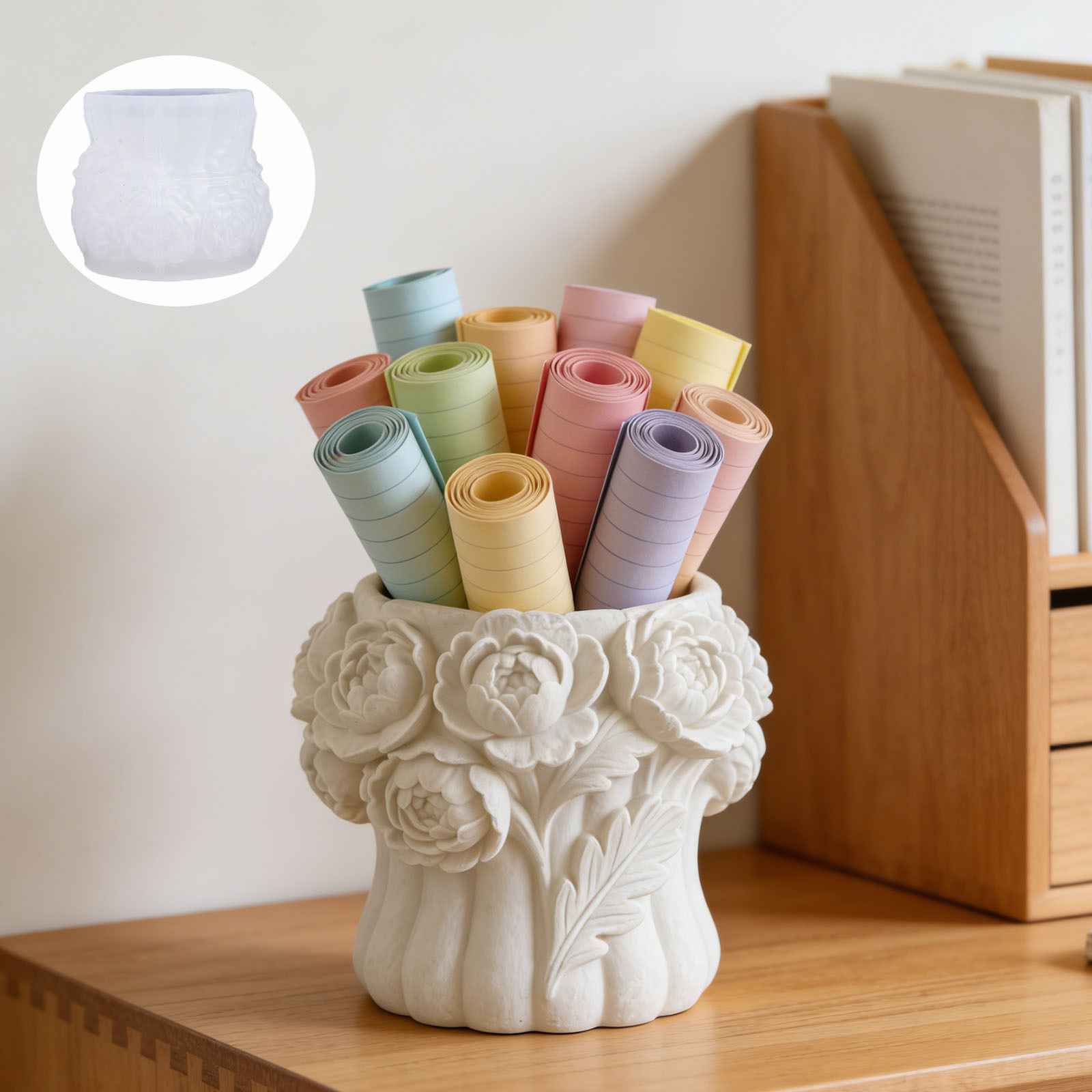 3D Rose Flower Vase Silicone M - đánh giá và giá Potsticker Mold